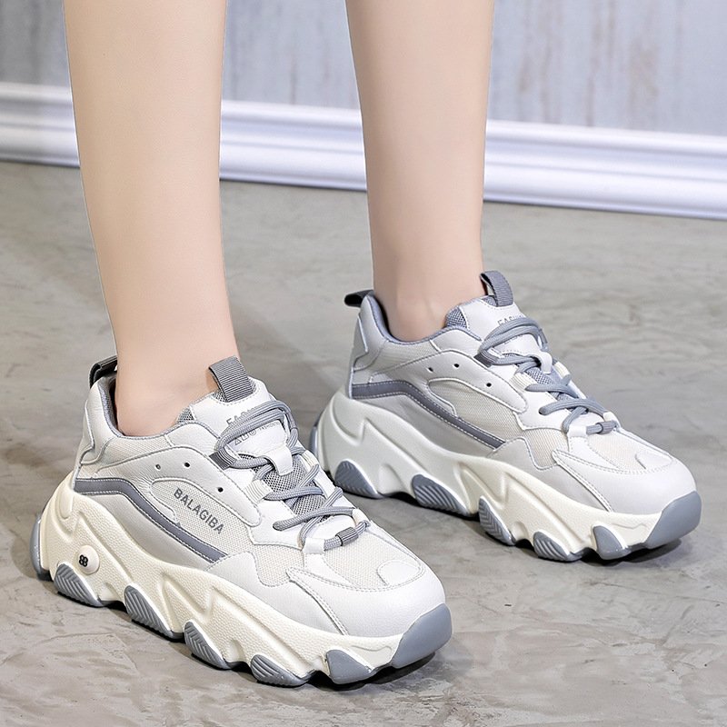 2021 spring new sponge cake college style thick bottom sports and leisure women's shoes to increase women's tide 2021 spring new sponge cake college style thick bottom sports and leisure women's shoes to increase women's tide
